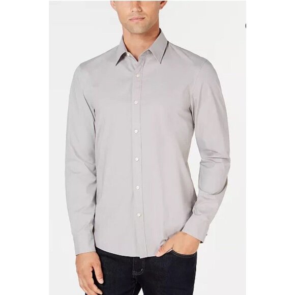 Men's Michael Kors Grey Button Down Dress Shirt Size 15 1/2  32/33 - Picture 1 of 4